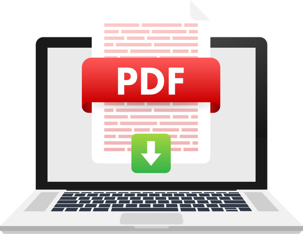 Download PDF button. Downloading document concept. File with