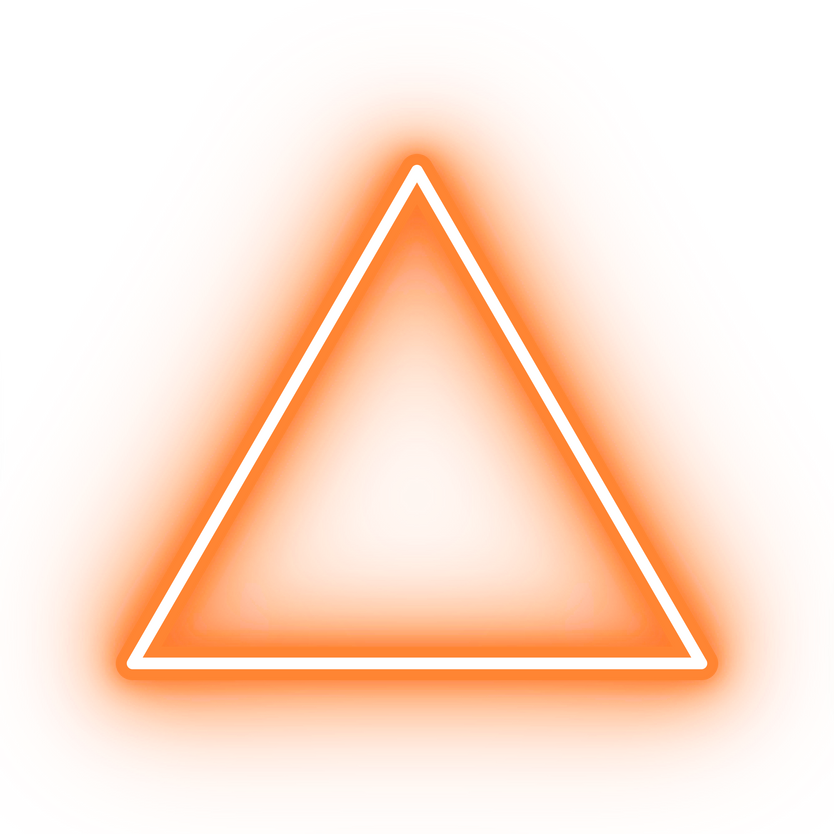 Neon orange triangle icon